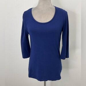 Burberry Navy 3/4 Sleeve Top